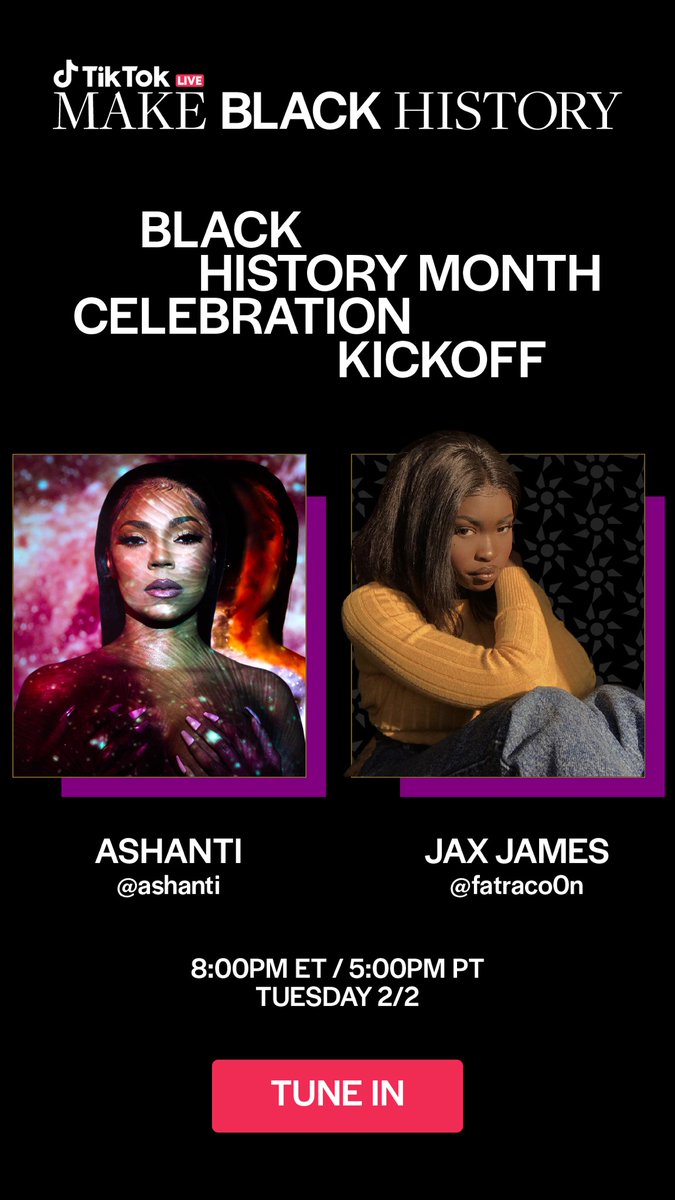 Hey yall!! Tune in to my live on Tiktok we are kicking off a black history month celebration!!! 🎉🎉🎉 8pm EST 5pm PST 
