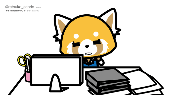 いてて、画面みっぱなしだと肩凝るなぁ…。いいストレッチなかなぁ…。 #アグレッシブ烈子 #Aggretsuko いてて、画面みっぱなしだと肩凝るなぁ…。いいストレッチなかなぁ…。 #アグレッシブ烈子 #Aggretsuko