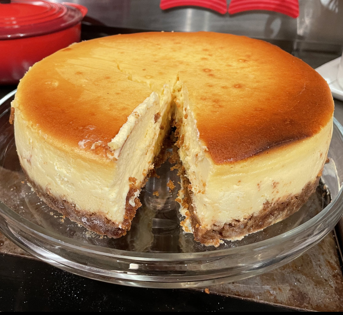 And lo, I did make a cheesecake: tastesome and pleasant in every way, but oh, mercy, how calorifitudinous … 