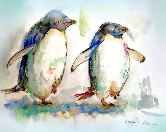 ペンギンハイウェイ見た後に描いたやつ🐧🐧#イラスト #水彩 #ペンギン #動物イラスト #アート #ペンギンハイウェイ ペンギンハイウェイ見た後に描いたやつ🐧🐧#イラスト #水彩 #ペンギン #動物イラスト #アート #ペンギンハイウェイ