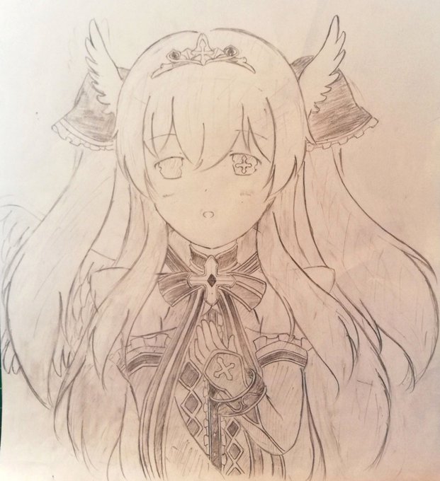 #Kokoroのお絵描き修行#アンジュ・ヴィエルジュ こんばんはです~今回は、レミエルちゃんを頑張って大きめに描いてみた #Kokoroのお絵描き修行#アンジュ・ヴィエルジュ こんばんはです~今回は、レミエルちゃんを頑張って大きめに描いてみた