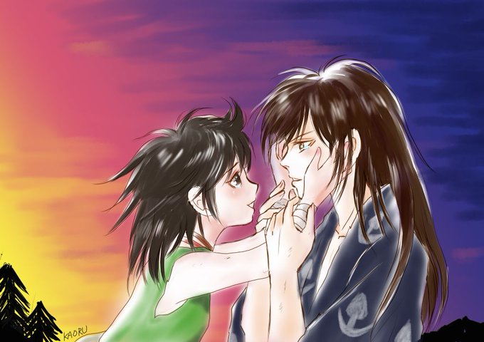 #どろろ好きによるどろろワンドロ 「夕暮れ」毎度遅刻ですみません。初め「夕焼け」と勘違いしてて赤い夕焼けを想定していて日 #どろろ好きによるどろろワンドロ 「夕暮れ」毎度遅刻ですみません。初め「夕焼け」と勘違いしてて赤い夕焼けを想定していて日