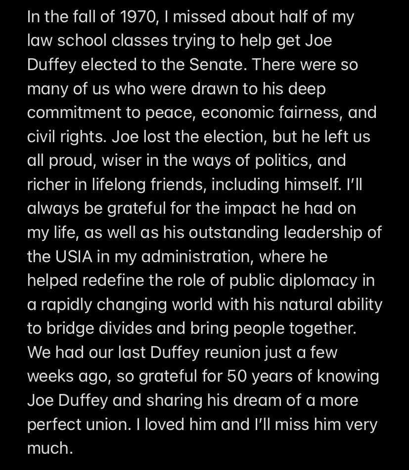 I’m grateful for the life of my friend and mentor Joe Duffey. 