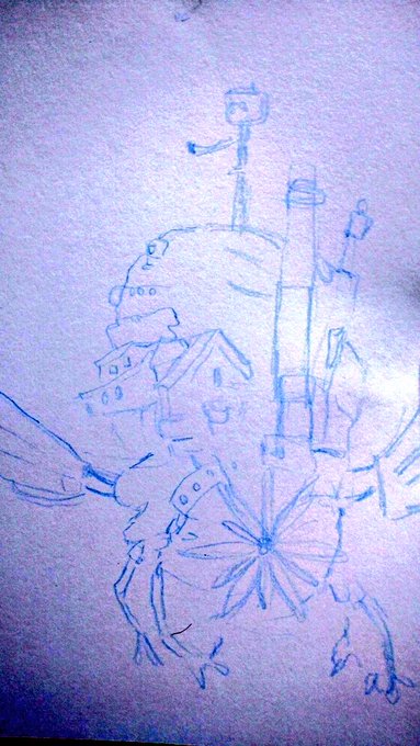 ハウルの動く城なんとなく下書きしてから🖌️🎨色を楽しむ#知らんがな ハウルの動く城なんとなく下書きしてから🖌️🎨色を楽しむ#知らんがな