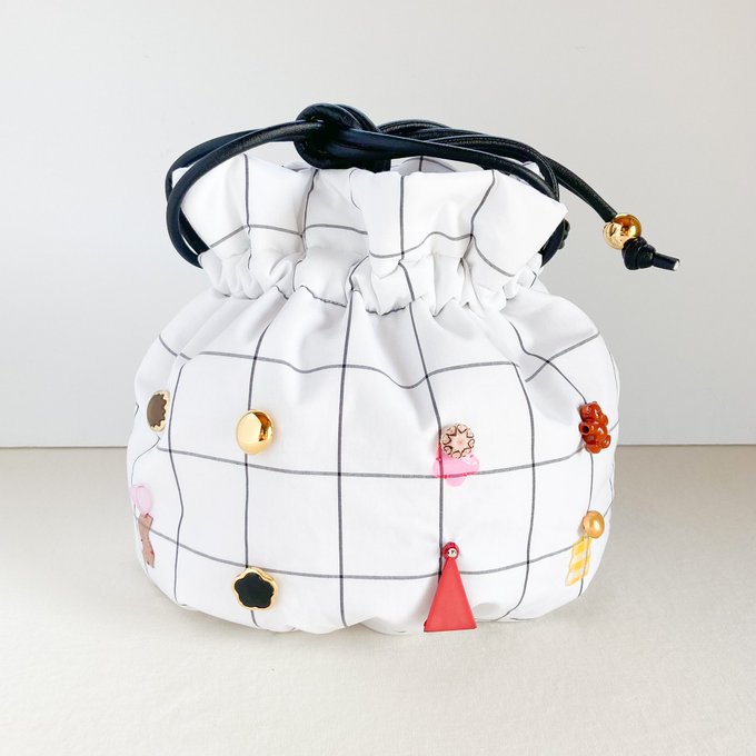 【“humorous”(WEB SHOP)】 開催中❤️【即売商品】ピンポンパンきんちゃくバッグHELLO emiumi 【“humorous”(WEB SHOP)】 開催中❤️【即売商品】ピンポンパンきんちゃくバッグHELLO emiumi