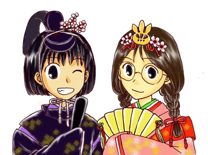 ひな祭りなので、過去絵再掲。一枚目、ちびまる子ちゃんのまる子とたまちゃん。二枚目、忍たまのしんべヱとおシゲちゃん。めちゃ ひな祭りなので、過去絵再掲。一枚目、ちびまる子ちゃんのまる子とたまちゃん。二枚目、忍たまのしんべヱとおシゲちゃん。めちゃ