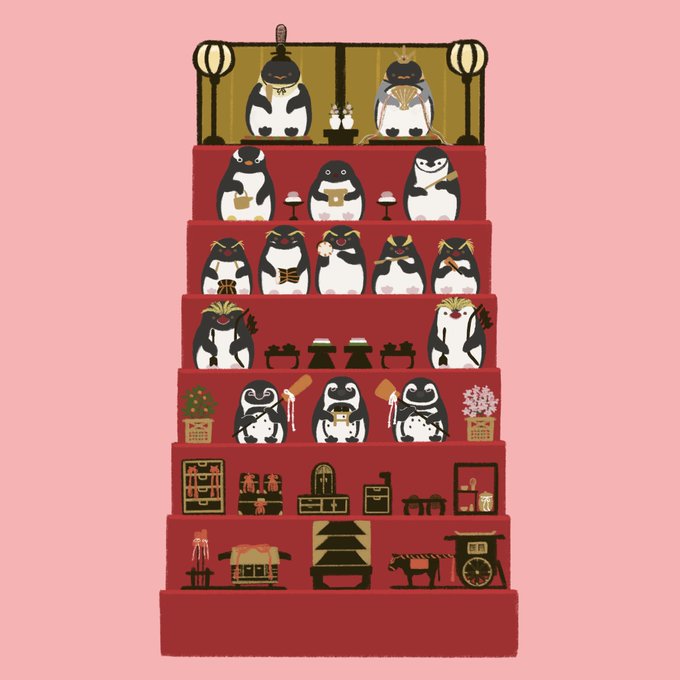ペンギンのひな人形🐧#ひなまつり #ヒナまつり #雛祭り ペンギンのひな人形🐧#ひなまつり #ヒナまつり #雛祭り