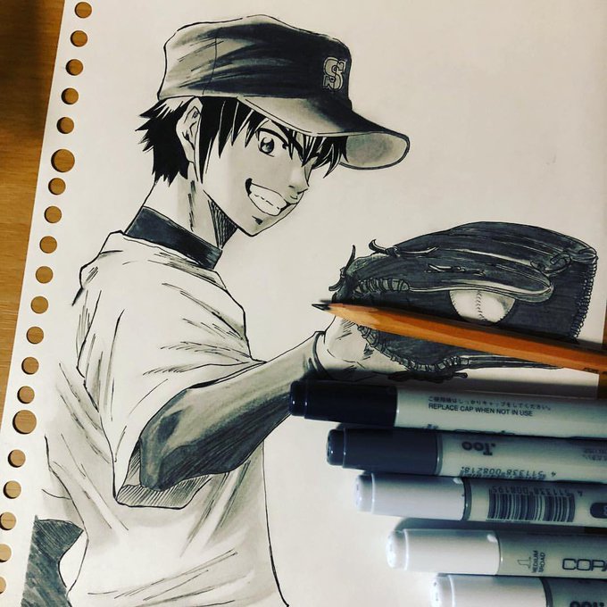 【ダイヤのA/沢村栄純】ルーズリーフみたいなのに描いちゃっただけどガチで描きました!😄笑#素のまんま #WorldBoo 【ダイヤのA/沢村栄純】ルーズリーフみたいなのに描いちゃっただけどガチで描きました!😄笑#素のまんま #WorldBoo