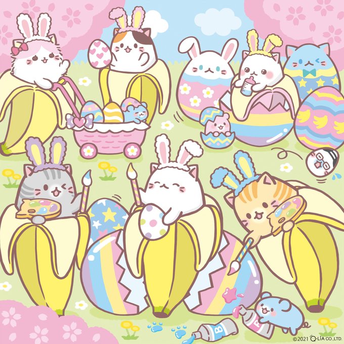 ハッピーイースターにゃ〜😺🍌 🥚💐#ばなにゃ #イースター #HappyEaster ハッピーイースターにゃ〜😺🍌 🥚💐#ばなにゃ #イースター #HappyEaster