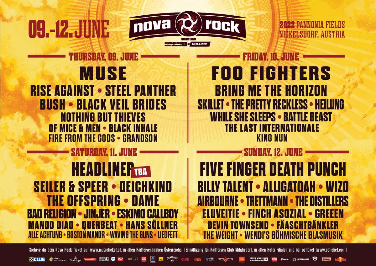 Excited to headline @NovaRock_at 2022. Tickets available now at 
See you next year! #NR22 