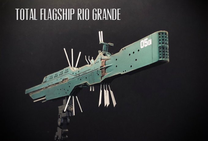 1/5000 自由惑星同盟 総旗艦 リオ・グランデこれにて完成です♪キットの仕様は、前に製作したヒューベリオンとほぼ同じ 1/5000 自由惑星同盟 総旗艦 リオ・グランデこれにて完成です♪キットの仕様は、前に製作したヒューベリオンとほぼ同じ