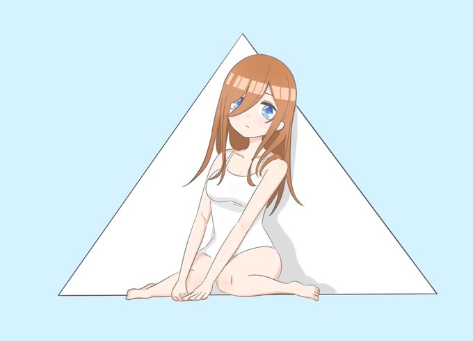 三角形を意識して描いてみました😊#五等分の花嫁 #イラスト #三玖 三角形を意識して描いてみました😊#五等分の花嫁 #イラスト #三玖