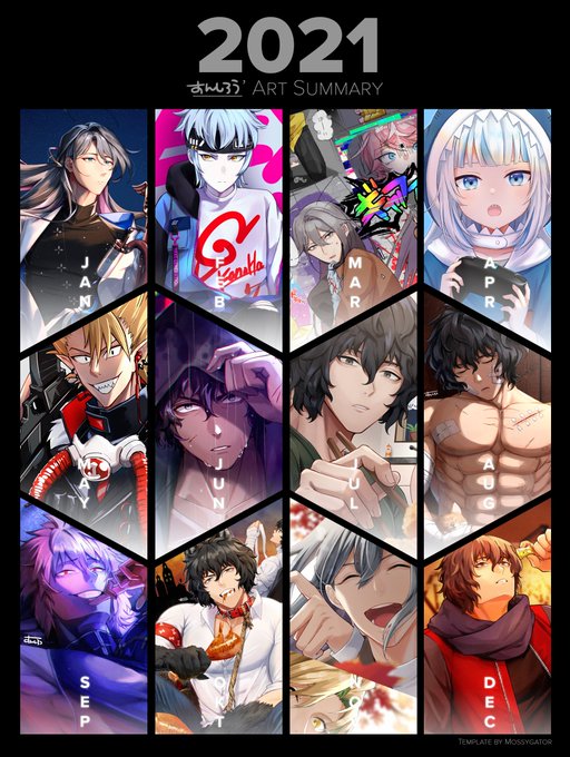 まとまりないのが面白い🥳🌈✨4月にぐらに出会い、6月にケンガンアシュラに出会い、筋肉まみれでした!塗りのタッチも去年と変 まとまりないのが面白い🥳🌈✨4月にぐらに出会い、6月にケンガンアシュラに出会い、筋肉まみれでした!塗りのタッチも去年と変