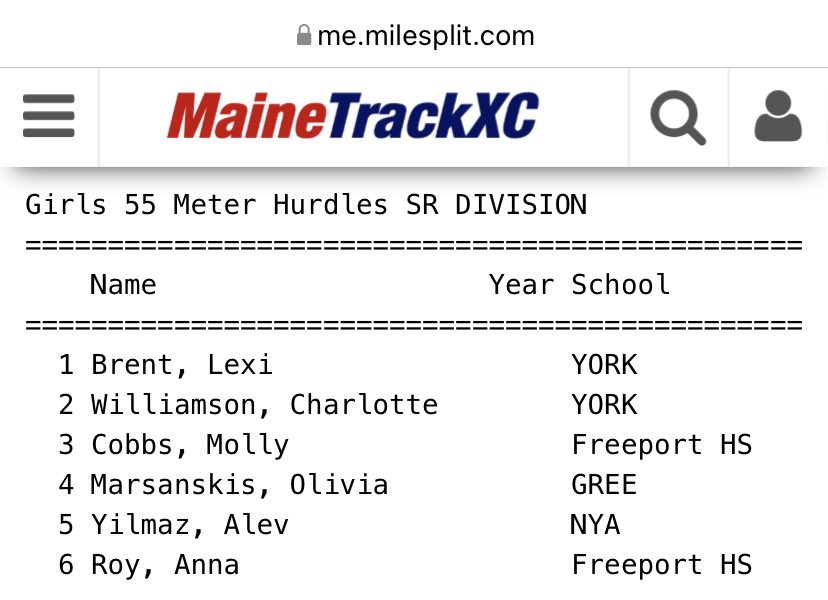 test Twitter Media - Wildcat Women’s Indoor T&F with a ton of top performances in Friday nights meet led by wins from Lexi Brent 55m Hurdles & 800m dash and Cary Drake 1 Mile & 2 Mile! 🐾🎽@JayPinceSMG #VarsityMaine https://t.co/o5HdQadaH5