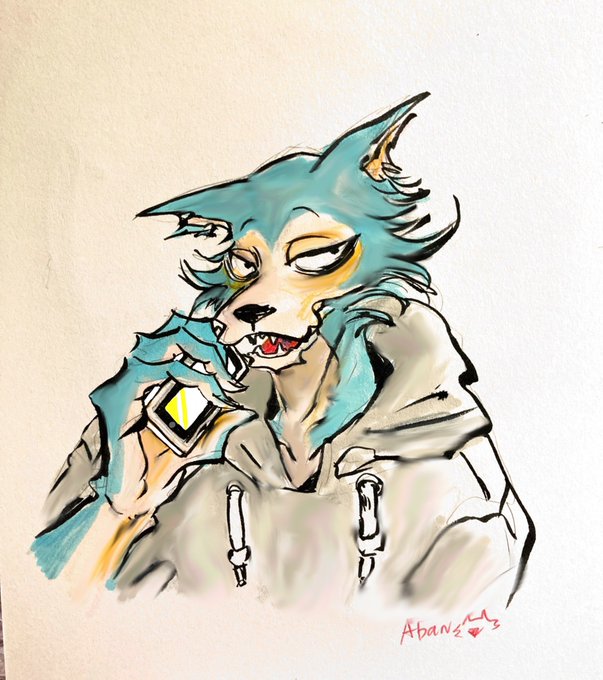誰かと電話するレゴシさん☎️#BEASTARS #イラスト 誰かと電話するレゴシさん☎️#BEASTARS #イラスト