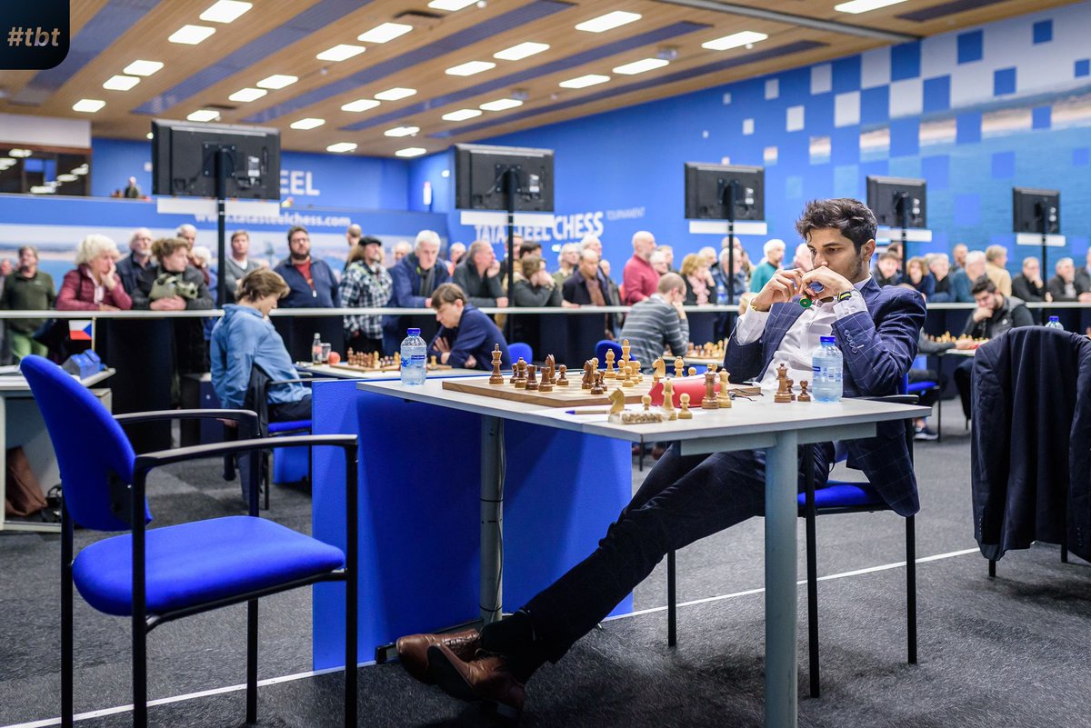test Twitter Media - 🔙 Throwback to #TataSteelChess 2019 with @viditchess, minutes before he won in round 4. Today, after round 5, he’s one of the leaders along with Mamedyarov & Rapport. Watch how this story unfolds with @polborta & @GMJanGustafsson starting at 14 CET https://t.co/McO3am27NA #TBT https://t.co/lePOskixmU