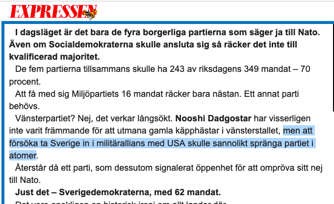 Apropå Dadgostars lite ambivalenta svar nyss.  