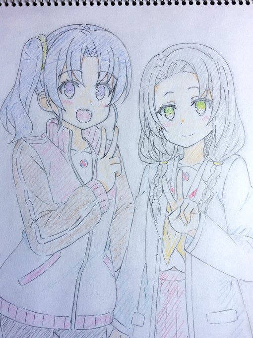 ハイスクール・フリート 和住媛萌 鏑木美波 描きました。#イラスト #はいふり ハイスクール・フリート 和住媛萌 鏑木美波 描きました。#イラスト #はいふり