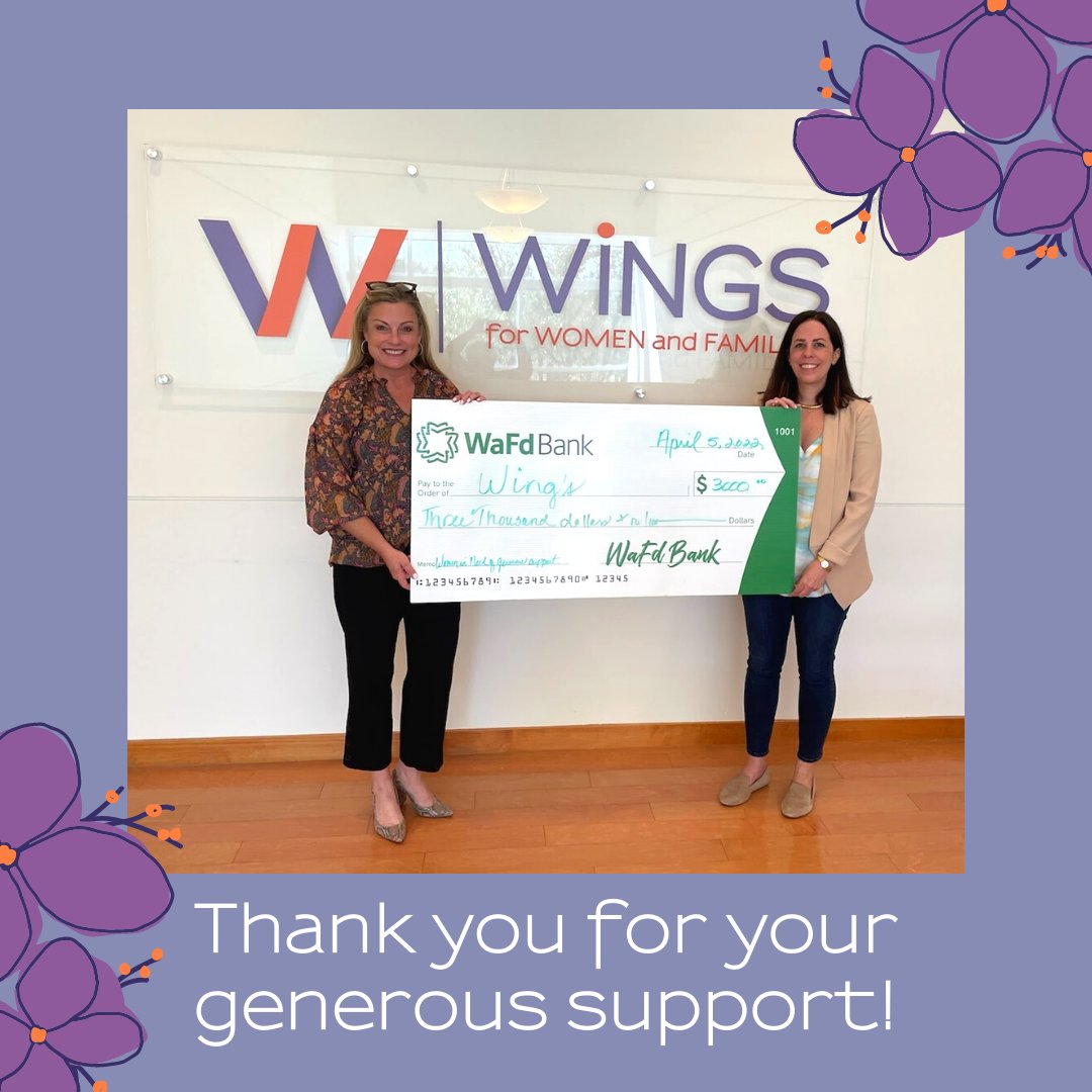 test Twitter Media - Thank you so much to @wafdbank for your incredible support of WiNGS! We are so grateful to be able to serve our community with your help.🧡✨💜 #thankyou #nonprofit #donation #philanthropy https://t.co/eBiNSagqe5