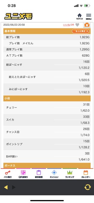 帰宅。えとたまはバケ寄りとはいえボナが軽くて楽しかった。2回目のATで頑張って1500枚くらい出せたので、あとは適当に遊 帰宅。えとたまはバケ寄りとはいえボナが軽くて楽しかった。2回目のATで頑張って1500枚くらい出せたので、あとは適当に遊