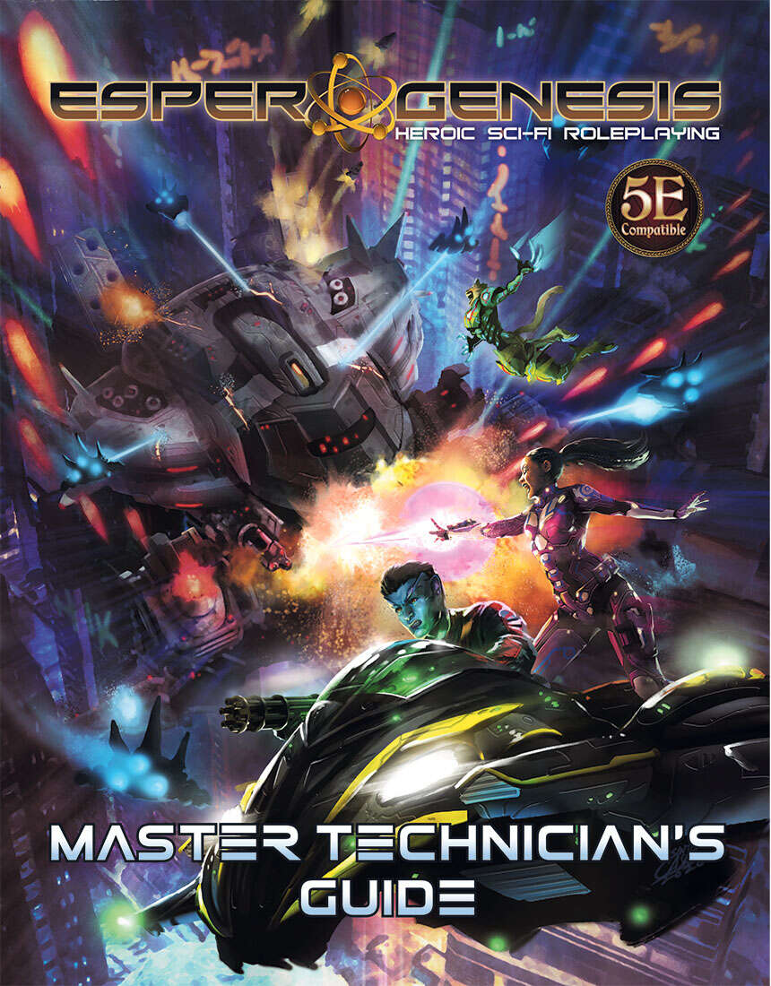 Esper Genesis 5E Master Technician's Guide
From Alligator Alley Entertainment
50% off in the DriveThruRPG deal of the day.
The Master Technician's Guide is the 3rd rulebook for Esper Genesis, a sci-fi rules system for 5th Edition D&D.
