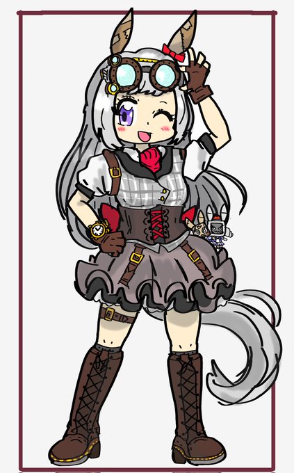 KOPPERION()さんことオリジナルウマ娘のコッペリオンちゃんを描かせてもらいました〜!!スチームパンクっぽい服や小 KOPPERION()さんことオリジナルウマ娘のコッペリオンちゃんを描かせてもらいました〜!!スチームパンクっぽい服や小