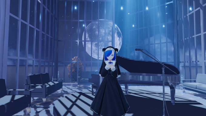 月と透明感のある部屋がとても美しいworldでした。#VRChat_world紹介 月光蝶~Charlotte's Mo 月と透明感のある部屋がとても美しいworldでした。#VRChat_world紹介 月光蝶~Charlotte's Mo