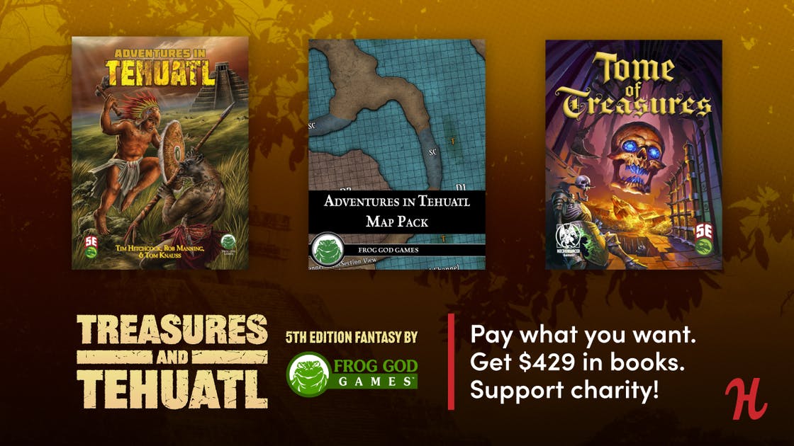 Humble RPG Book Bundle: Treasures and Tehuatl - 5th Edition Fantasy by Frog God
CA$553.46 Value • Pay What You Want
This bundle supports Navy-Marine Corps Relief Society.