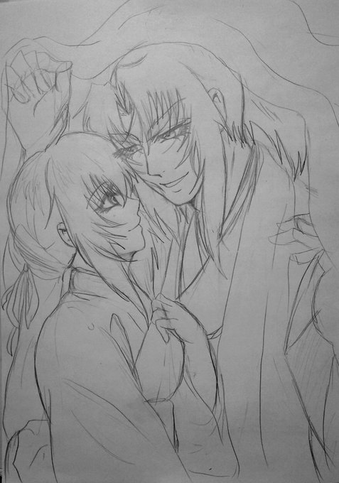 _φ(°-°=)カキカキカキカキ・・・バジリスクの朧様と弦之介様描いたよ✩.*˚デジタルじゃないけど(›´ω`‹ )#バ _φ(°-°=)カキカキカキカキ・・・バジリスクの朧様と弦之介様描いたよ✩.*˚デジタルじゃないけど(›´ω`‹ )#バ
