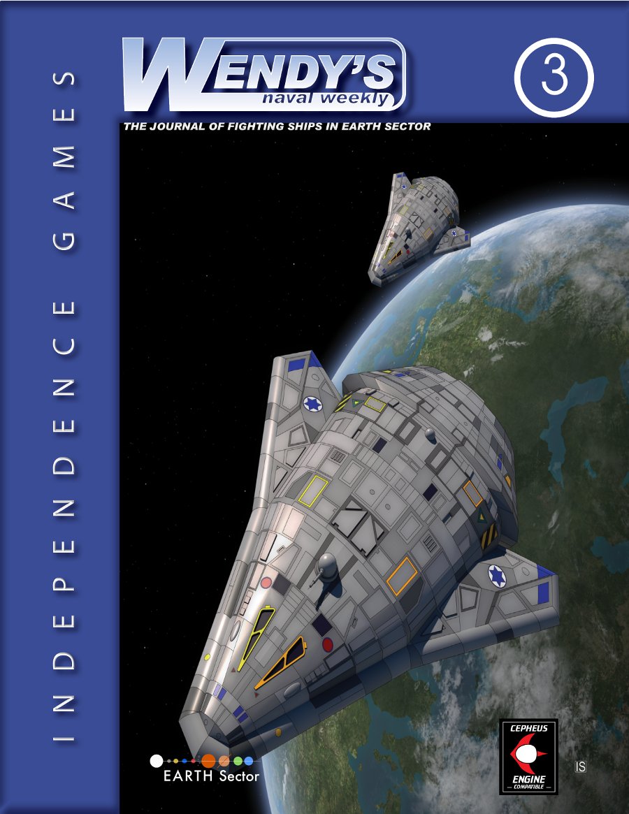 Wendy's Guide to the Fleets of Earth Sector, Volume 3
This book provides information on the space navies of the Antiochian Union, Indonesia, Israel, Korea, Mexico, New Zealand, and the Seleucid Confederation.
Only $3.99 with this link: