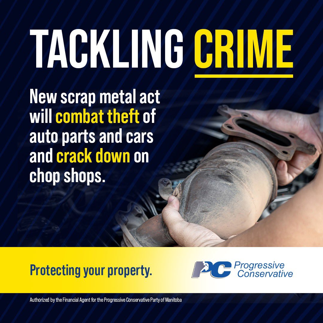 test Twitter Media - NEW Scrap Metal Act will fight the theft of car parts and other metals by making it harder to sell stolen metal. #mbpoli 

Read more: https://t.co/bdPRJjqCnc https://t.co/Ur2e0Qa6kZ
