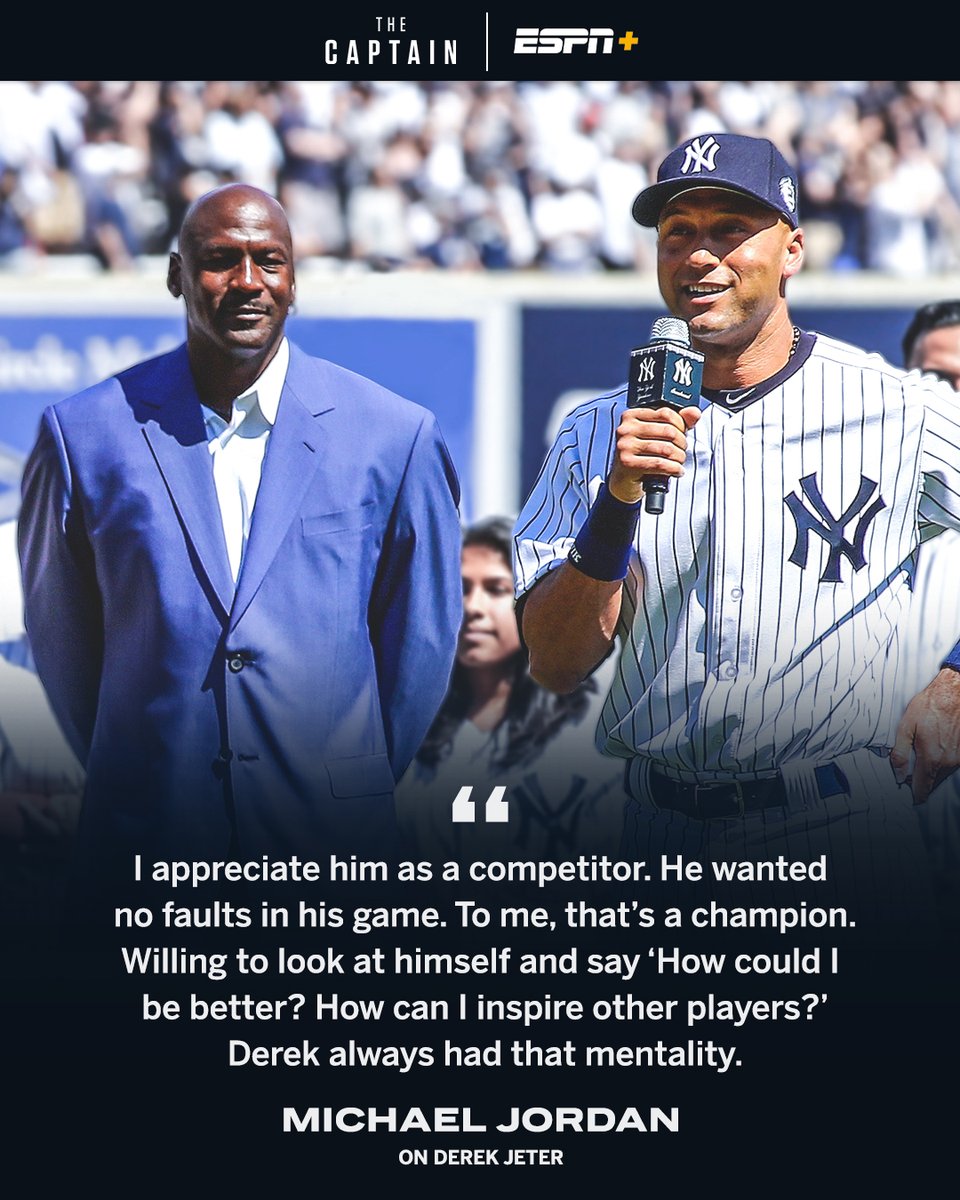 MJ giving Jeter his flowers #TheCaptain https://t.co/l9IfN3pVu1