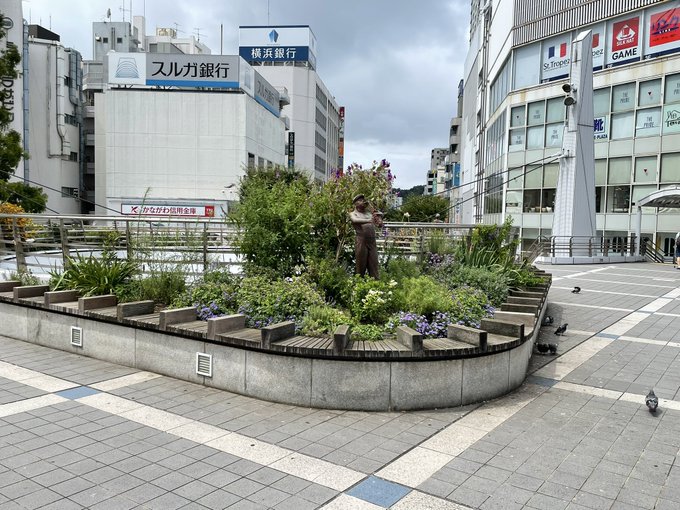 #はいふり #聖地巡礼 たしか、今立ってるココも聖地でしたっけ。ハトの群れが集まってましたけども #はいふり #聖地巡礼 たしか、今立ってるココも聖地でしたっけ。ハトの群れが集まってましたけども