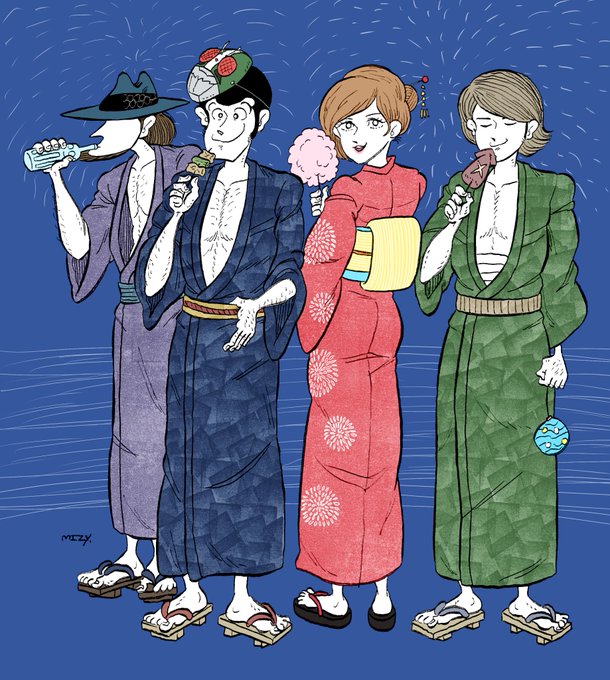 夏祭り!#絵 #ルパン絵 #ルパン三世 #次元大介 #石川五右エ門 #峰不二子 夏祭り!#絵 #ルパン絵 #ルパン三世 #次元大介 #石川五右エ門 #峰不二子