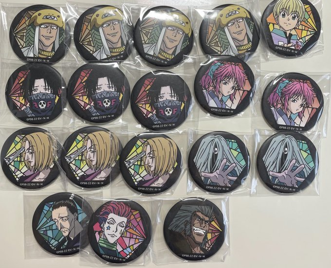 ハンターハンター 交換 和紙缶バッジ譲:フィンクス、シャルナーク、フェイタン、マチ、パクノダ、コルトピ、ノブナガ、ヒソ ハンターハンター 交換 和紙缶バッジ譲:フィンクス、シャルナーク、フェイタン、マチ、パクノダ、コルトピ、ノブナガ、ヒソ