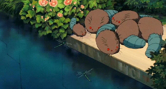 これは宮崎駿監督が考えたオリジナルの生物「ミノノハシ」です。この生物は、絵物語『シュナの旅』や、漫画『風の谷のナウシカ』