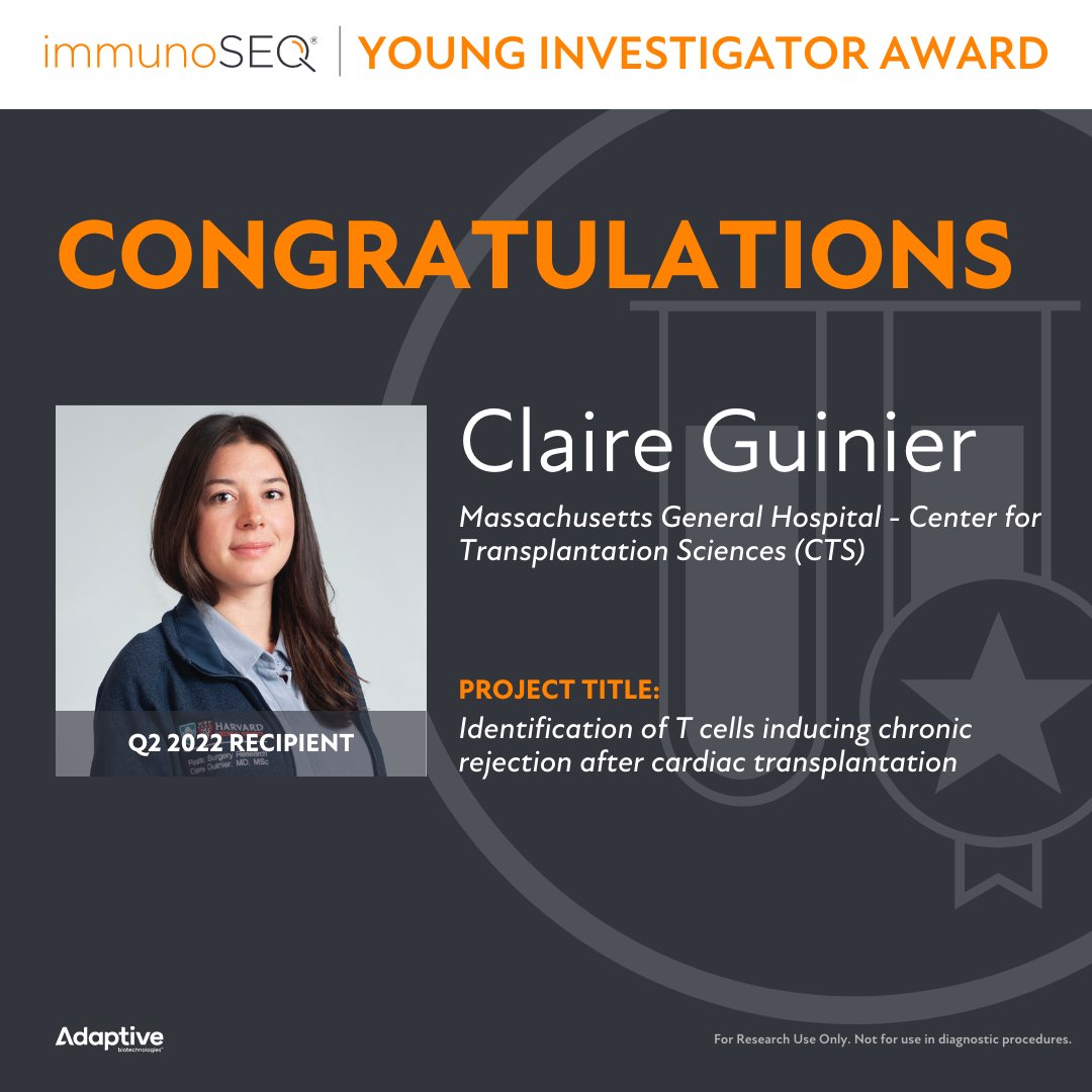 test Twitter Media - Congrats to Claire Guinier, our Q2 2022 Young Investigator Award winner! Her research aims to understand the role of T cells in CAV, the leading cause of mortality following heart transplantation. https://t.co/JEBydTYRmx
For Research Use Only. Not for use in diagnostic procedures https://t.co/ptCr4CgG1j