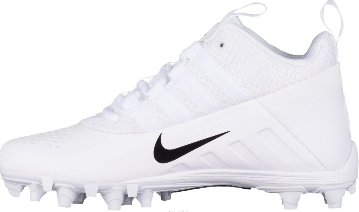 Kids Lacrosse Cleats 32 Nike Kids' Alpha Huarache 6 Lacrosse Cleats (3 M US Big Kid, White/Black)...