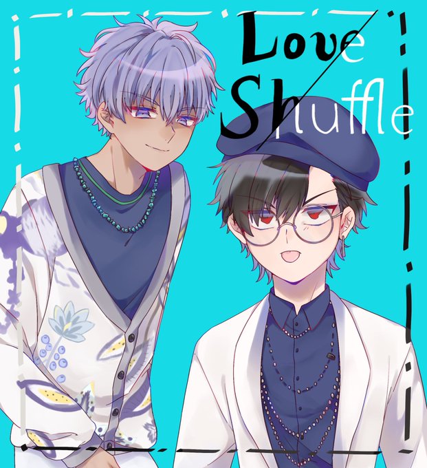 🅱️プロシャッフル♻️Blue💙組から、龍広🐻💜と剛士🐺♥️描いた。(柄は想像と観察で適当に描いた。)#Bプロ #Bpr