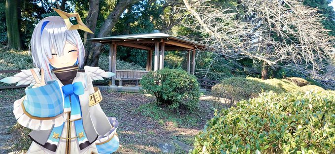 『言の葉の庭』の聖地である新宿御苑の東屋でかなたんと記念撮影💫タカオとユキノ先生が出会った場所だね! 『言の葉の庭』の聖地である新宿御苑の東屋でかなたんと記念撮影💫タカオとユキノ先生が出会った場所だね!