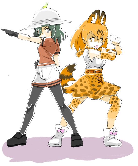 絵チャで描いた 仮面フレンズ技のかばんちゃん 力のサーバルちゃん#けものフレンズ 絵チャで描いた 仮面フレンズ技のかばんちゃん 力のサーバルちゃん#けものフレンズ