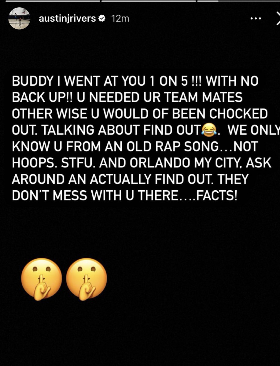 https://pbs.twimg.com/media/FoGH4o4XgAEx84B.jpg Austin Rivers on Mo Bamba: 'Ain’t nobody worried about him, man. He let a 5-foot-8 guy push him off and take him back to the locker room'
