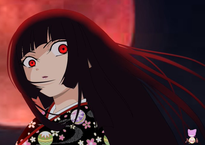 #能登麻美子 さん生誕祭(2/6)「#地獄少女」より、#閻魔あい たそ。「いっぺん、死んでみる?」過去絵を若干修正した絵 #能登麻美子 さん生誕祭(2/6)「#地獄少女」より、#閻魔あい たそ。「いっぺん、死んでみる?」過去絵を若干修正した絵