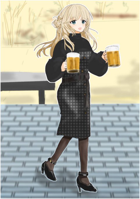 三越コラボレンジャーさん模写です一緒に生ビールガンガン飲みたい😄#艦これ #艦これイラスト #レンジャー 三越コラボレンジャーさん模写です一緒に生ビールガンガン飲みたい😄#艦これ #艦これイラスト #レンジャー