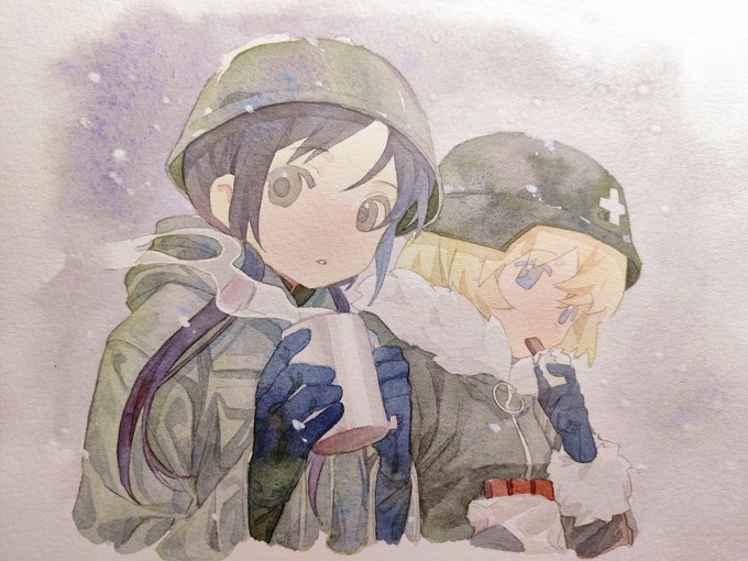 吃饭中#watercolor #少女終末旅行 吃饭中#watercolor #少女終末旅行