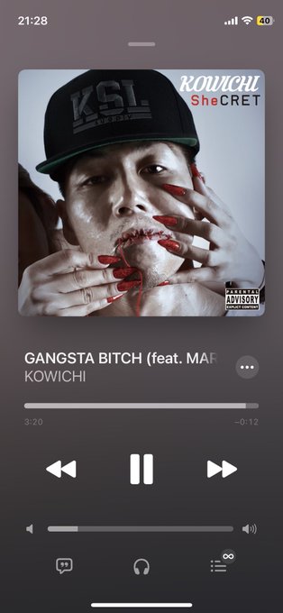 今日の一曲、〝いけてるGB🎵〟…🥺KOWICHI - Gangsta Bitch feat. MARIA (SIMI L