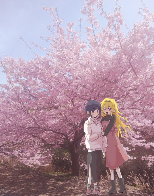 桜見に行ったよ🌸ちとせちゃんと千夜ちゃん 桜見に行ったよ🌸ちとせちゃんと千夜ちゃん