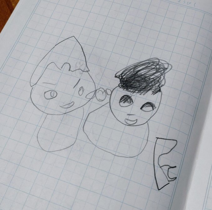 娘がノートに何か描いてたので、何を描いてるの？と尋ねたら、宇宙兄弟のカレンダーを真似っ子してるんだよ、だって。確かにモジ