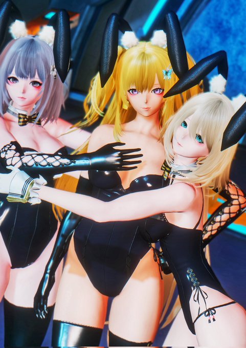 ハヤテちゃんとりあちゃんとでバニバニしてきた🐰c(  ॑꒳ ॑ 🐰c) (っ🐰 ॑꒳ ॑ )っ🐰#PSO2NGS_SS 