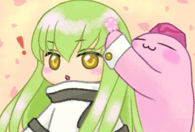 ぎあちーからC.C.へ桜のプレゼント🌸💚#ギアジェネ#コードギアス 